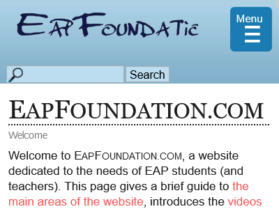 Screenshot of web page